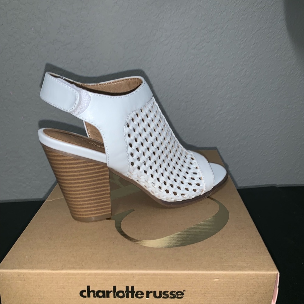 Charlotte Russe, White Heel Sandal, New with Box